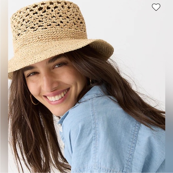 J.Crew Open-weave packable straw hat size S-M
